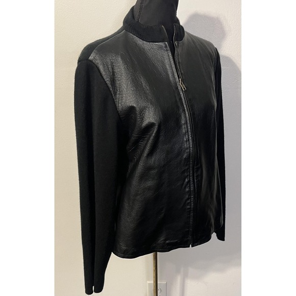 John Paul Richard Jacket Womens Medium Black Leather Full Zip Lined Stand Collar - Picture 6 of 11